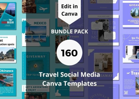 160 Travel Social Media Canva Templates: A Visual Toolkit