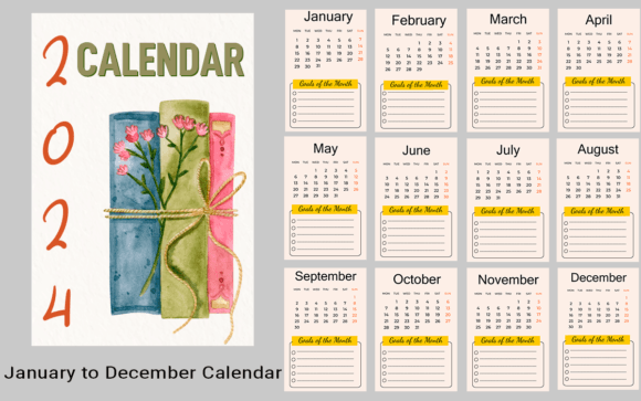 2024 Calendar Templates 12-month Planner: Your Year, Organized