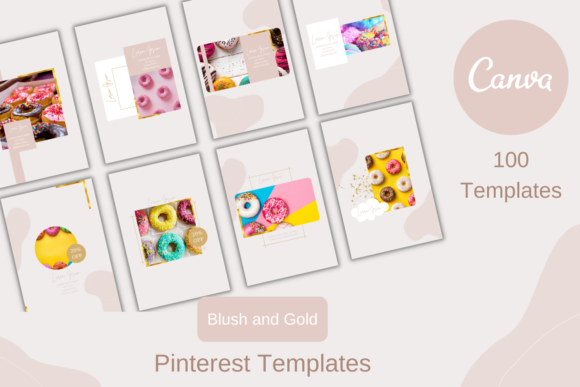 Blush and Gold Pinterest Templates: Modern Branding for Creators
