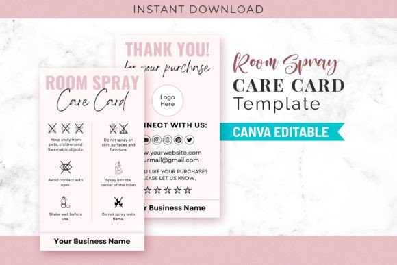 Elevate Your Brand with Room Spray Care Cards Canva Templates
