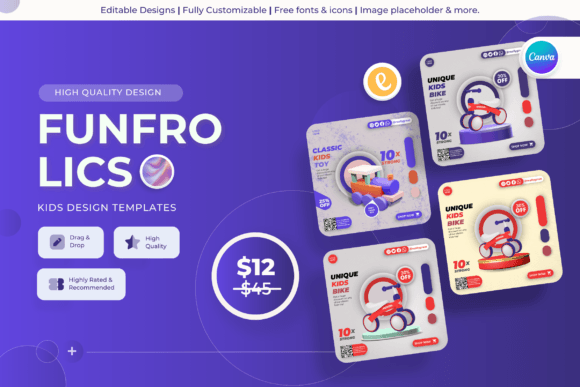 Fun Frolics - Kids Canva Templates for Playful Brands
